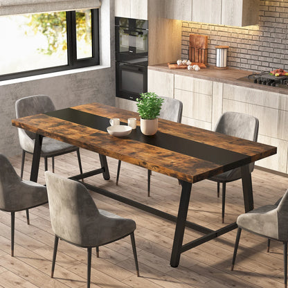 MonoWood Dining Table for 8 People, 70.87" Rectangular Wood Kitchen Table