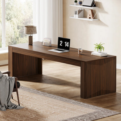 MonoWood 79-Inch Extra Long Desk, Two Person Double Desk for Home Office, Wooden Long Computer Desk Writing Table for Office