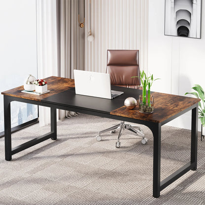 MonoWood Modern Computer Desk Large Office Desk Computer Table Study Writing Desk Workstation for Home Office