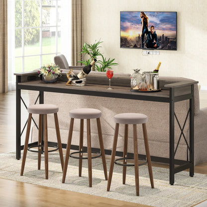MonoWood Sofa Table with Outlets and USB Ports, 70.9 inch Extra Long Console Table Behind Couch with Charging Station