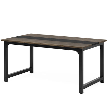 MonoWood 63"x31.5" Dining Table, Industrial Kitchen Table for 6-8 Person, Rectangular Dinner Table for Dining Room Kitchen