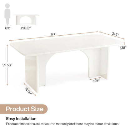 MonoWood 63-Inch Large Desk, Modern Home Office Computer Desk for 1-2 Person