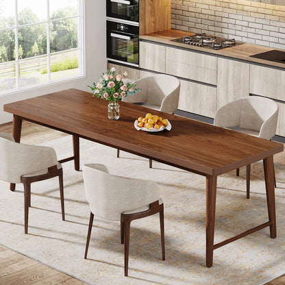 MonoWood 78.7-Inch Dining Table, Mid-Century Modern Kitchen Dining Room Table for 6-8 People, Wood Kitchen Tables