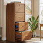 MonoWood 4-Drawer File Cabinet with Lock, Locked File Cabinet with Key, Tall Wooden Filing Cabinets for Home Office