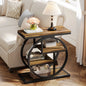 MonoWood End Table for Living Room, 4-Tier Narrow Side Table with Storage Shelves, Industrial Bedside Table for Bedroom