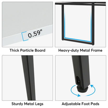 MonoWood 8FT Conference Table, 94.48L x 47.24W x 29.52H Inches Large Boat Shaped Meeting Seminar Table with Cable Grommets